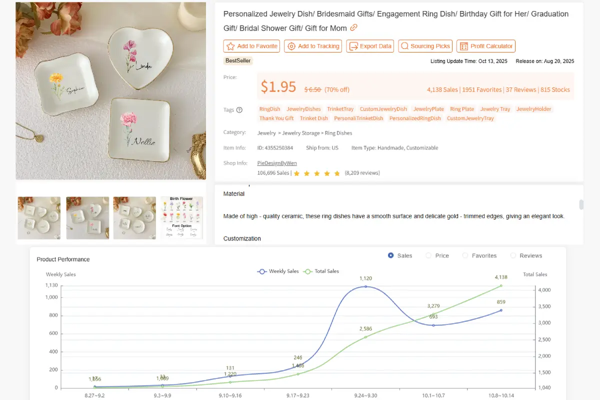 Etsy Products Search Tool