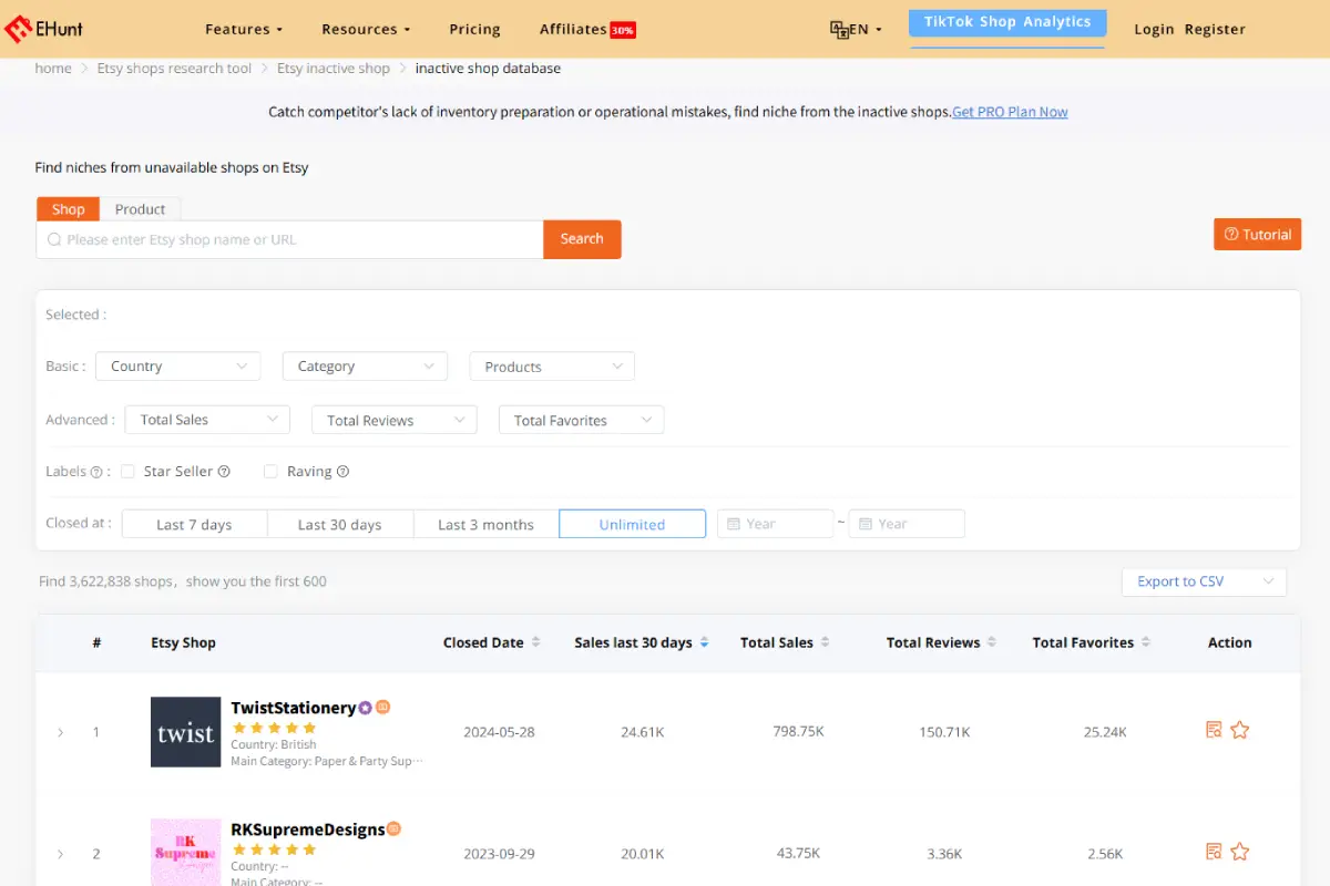 Etsy Inactive Shop Discovery – Uncover Hidden Opportunities