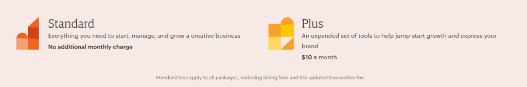 two types of plans that Etsy offers for its sellers