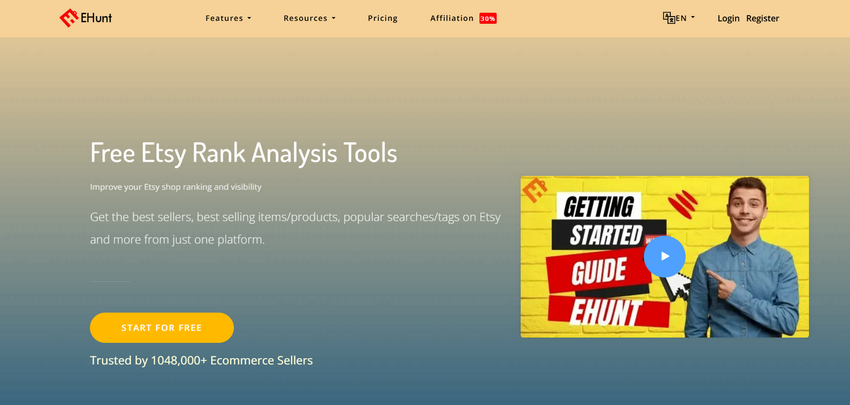 ehunt etsy keyword tool