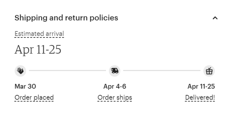 change delivery date on etsy