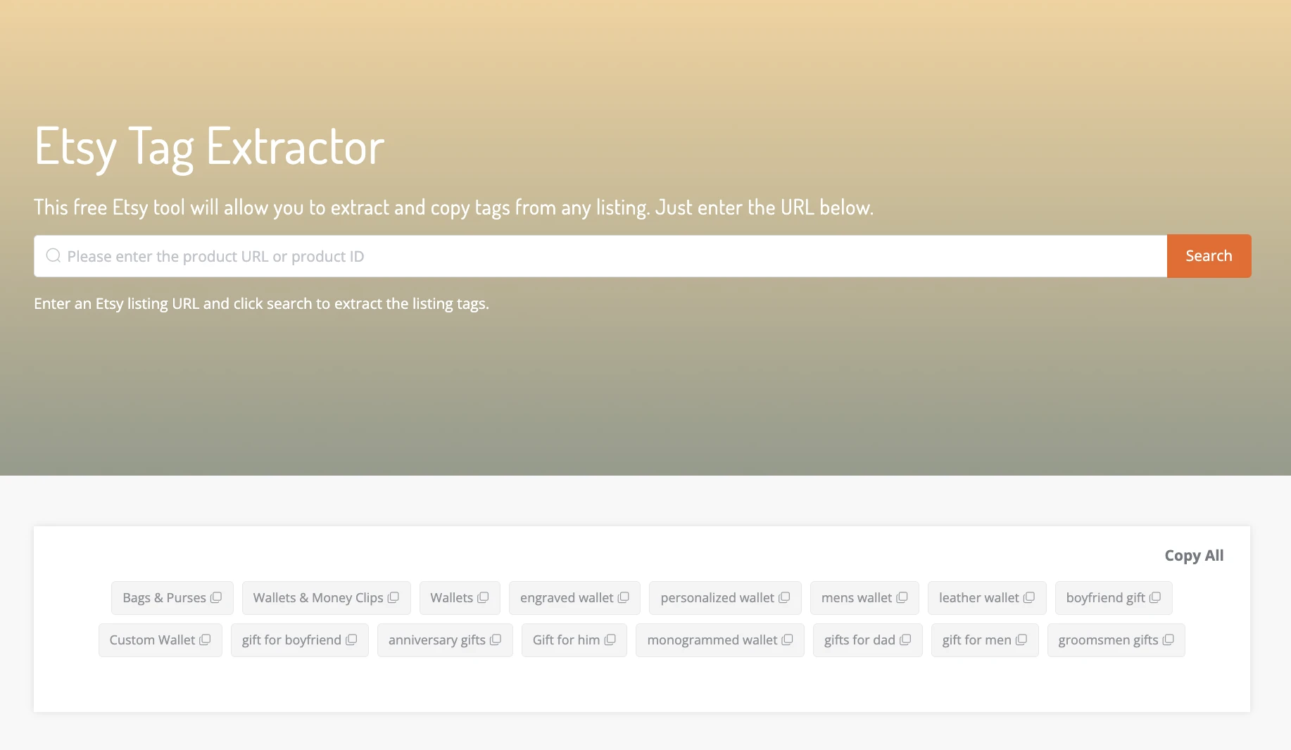 Etsy Keyword Tool demo